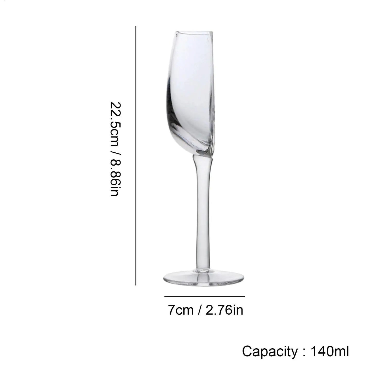 Creative Wine Glass 140ml Half Shape Crystal Glass Cups with Stem Portable Wine Cups for Birthday Party Tableware Christmas Gift