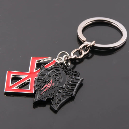 Cartoon Keychain Guts Helmet Key Chain Keyring Fashion Keychains for Men Women Anime Accessories Car Key Ring Pendant llaveros