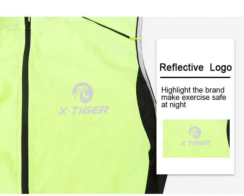 X-TIGER Cycling Vest Sleeveless Bicycle Reflective Windproof Uitra-Light Sun Protection Mountaineering Jacket Cycling Sportswear