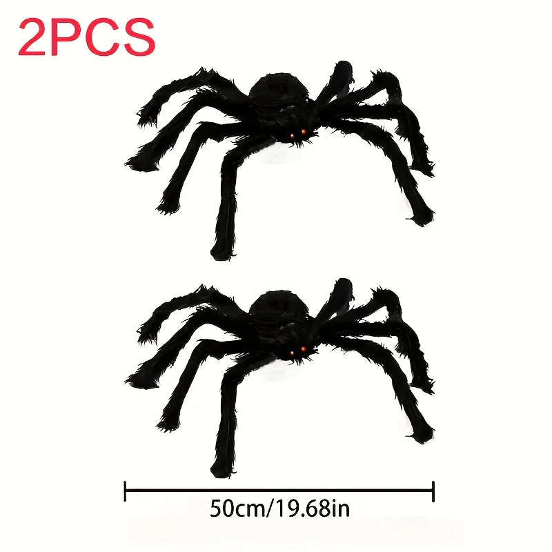 1/2pcs Halloween Spiders 50cm Fake Scary Hairy Spider for Halloween Decoration Outdoor Plush Spider Deco Indoor Yard Party Props