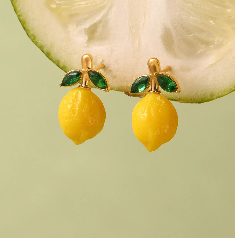 Shell Beads Bracelet With Multi Lemon Charms For Women Handmade Beaded Bracelets Matching Earrings Necklace Cute Jewelry Sets