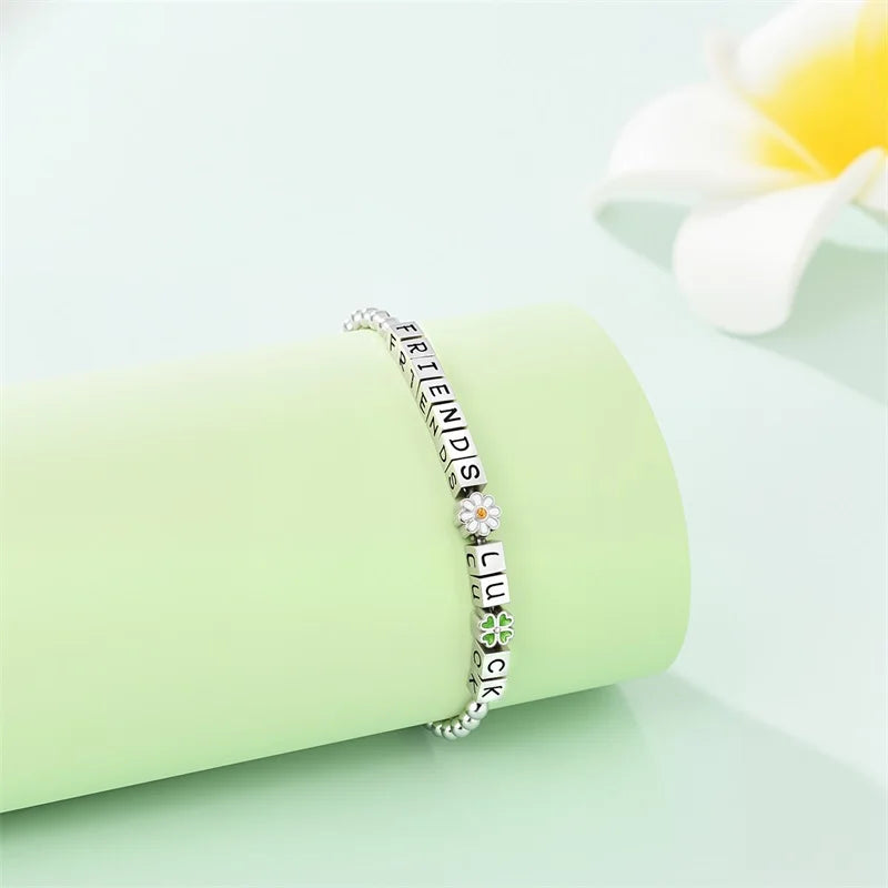 Original 17-20CM 925 Sterling Silver Heart Shaped Lock Star Moon Bracelet For Women Fine Anniversary Jewelry