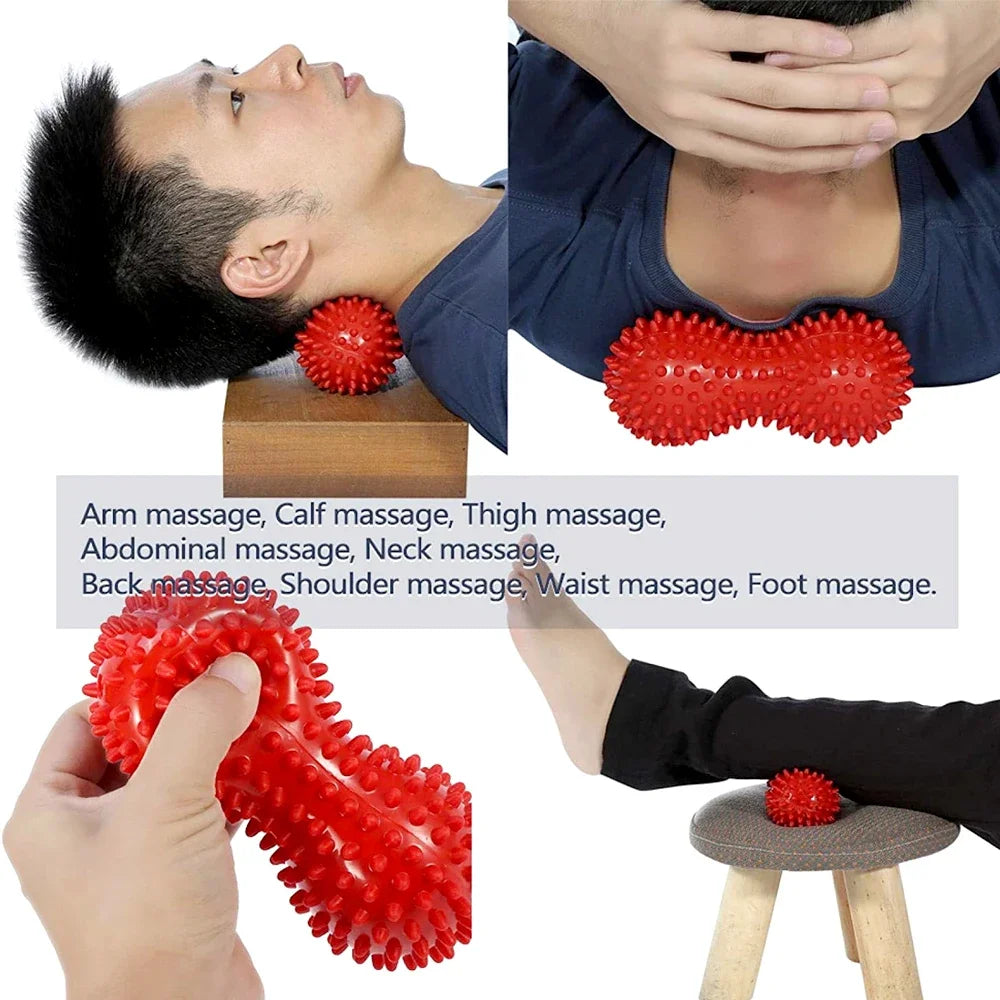 Peanut Massage Ball, Deep Tissue Massage Ball for Back, Neck, Shoulder, Spine, Legs, Hips, Trigger Point Muscle Massage Relaxer