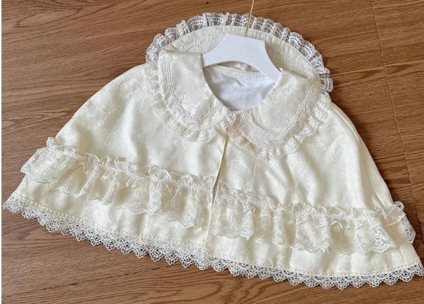 Original Lolita Dress Cape Set New Spring Autumn Sweet Girl Lace Princess Jsk Cake Dress Fairy Suspender Dress Shirt Outfit