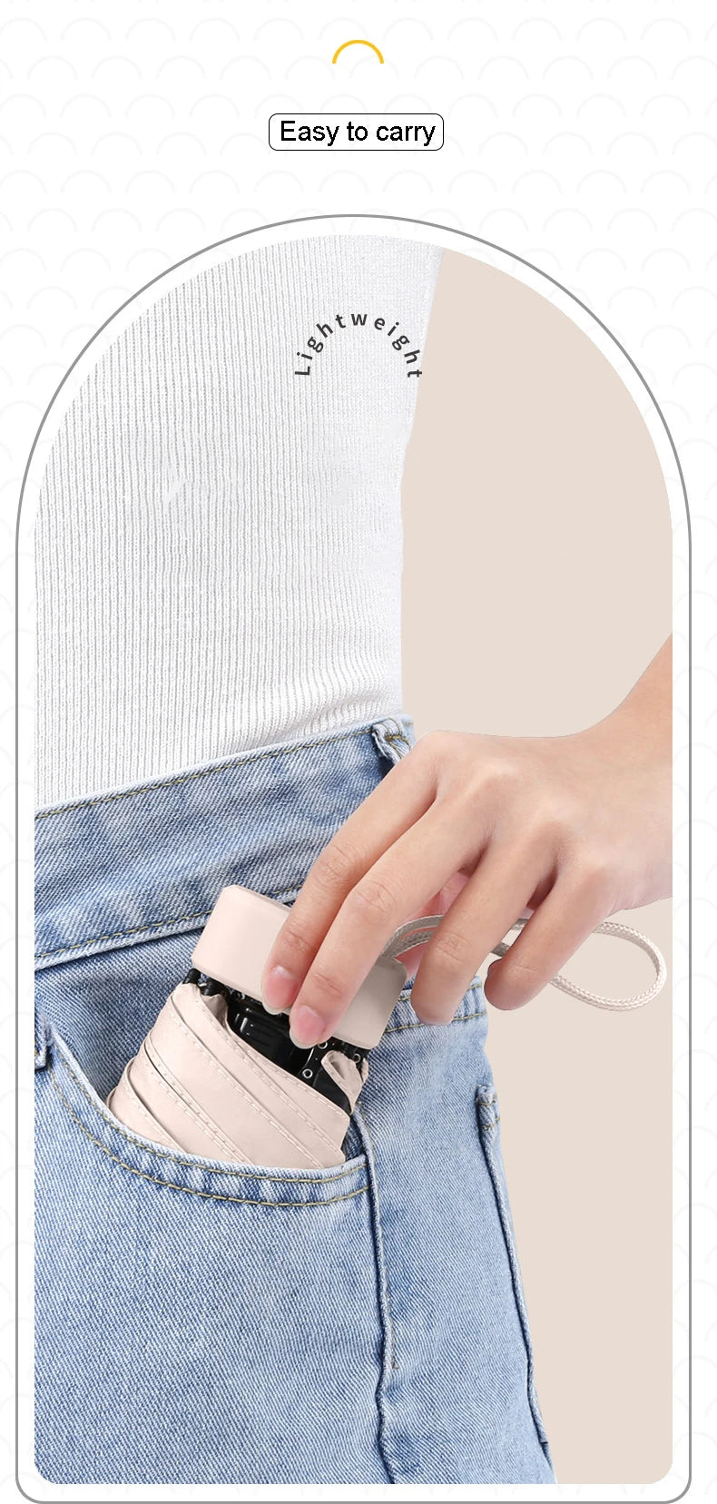 Mini Compact Pocket Umbrella for Women Light 5 Folding Sun Protection Sun and Rain Small Card Bag Umbrellas Paraguas