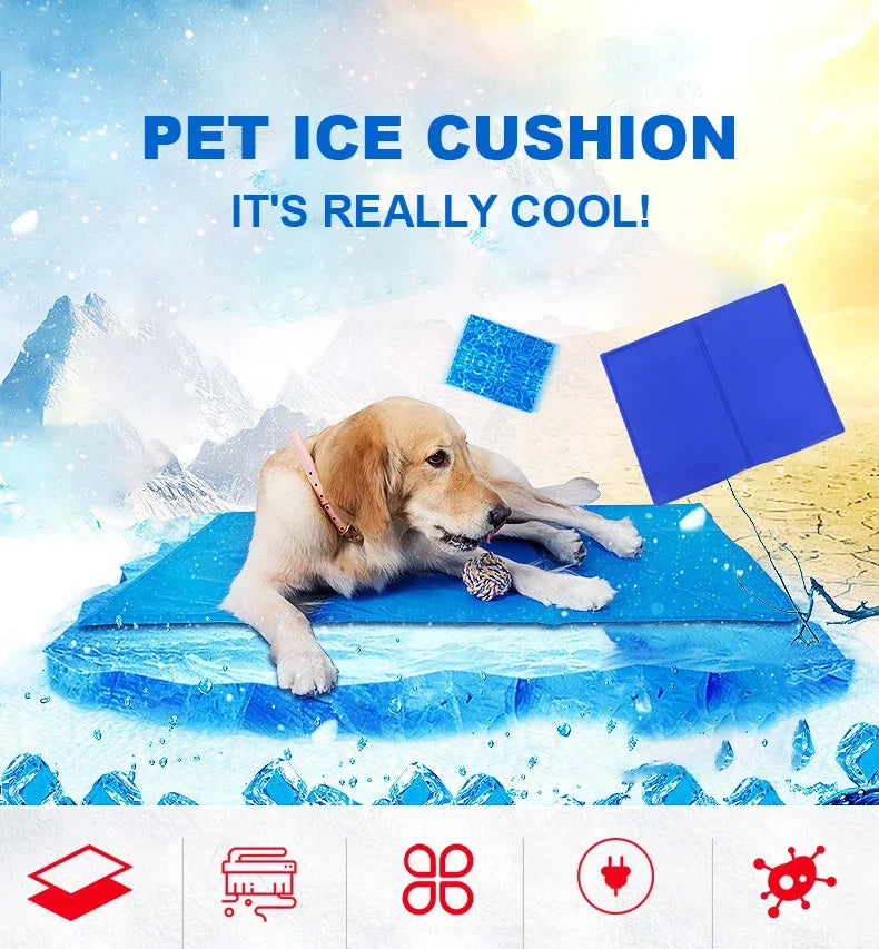 New Pet Ice Cushion Dogs Cats Summer Cooler Sleeping Pad Wear-resistant Cooling Heat Relief Cooling Sponge Gel Pet Supplies