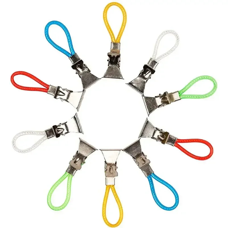 5/10Pcs Towel Hanging Clips Metal Clip On Hooks Loops Hand Towel Hangers Hanging Clothes Pegs Kitchen Bathroom Organizer