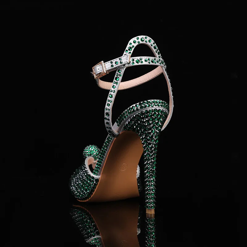 Fashion High Quality Wedding Shoes Women Pearls Studs Luxury Peep Toe White High Heels Buckle Designer Woman Sandal 43 Zapatos