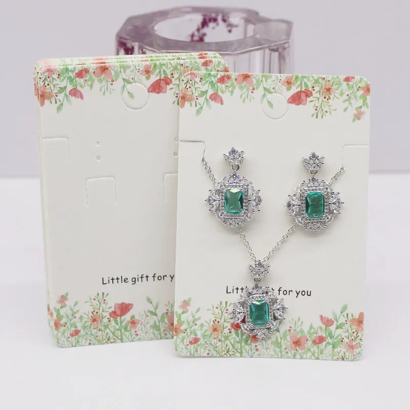 Hot sale 50Pcs Multi-Style Jewelry set package Card 6*9cm Flower/ marbling design necklace earring pendant package card