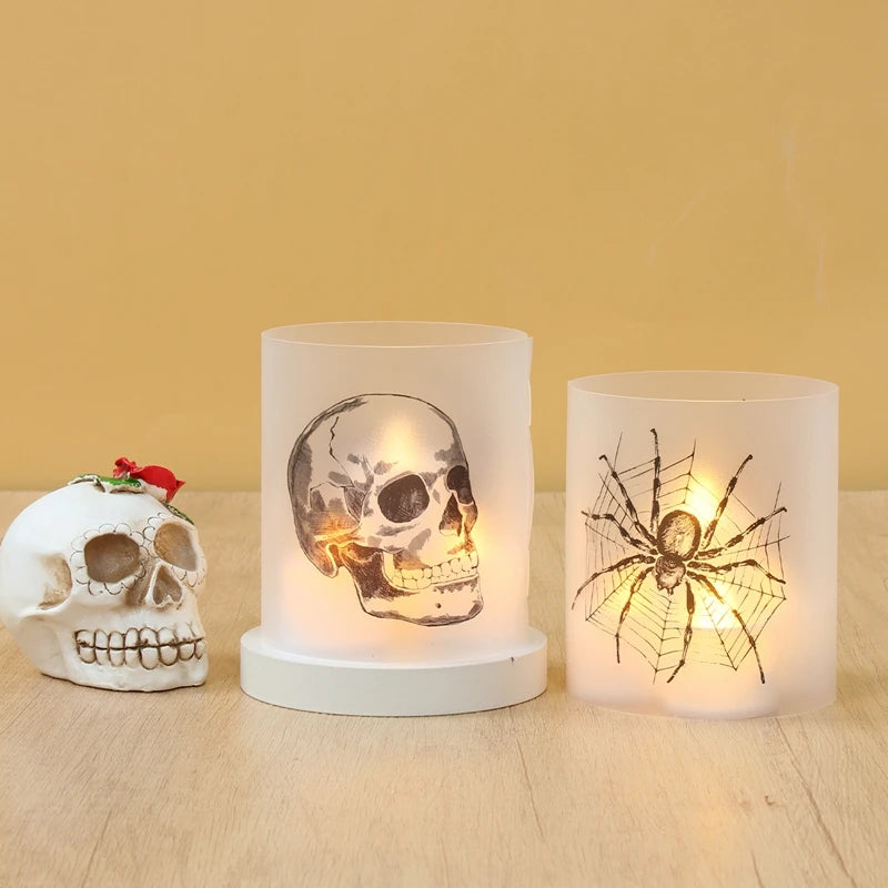 6pcs Halloween Pvc Lantern Ghost Pumpkin Bat Lampshade No Lights Halloween Party Home Table Decoration Haunted House Horror Prop