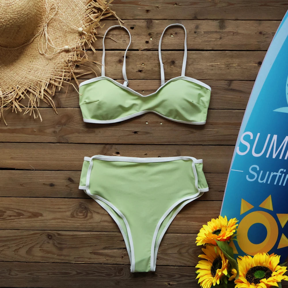 2024 New High Waist Bikinis Sexy Women Swimsuits Female Swimwear Push Up Bikini Set Brazilian biquini Swimming Suit Beachwear