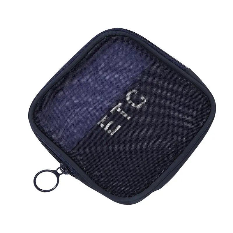 Transparent Mesh Makeup Bag Women Travel Toiletry Wash Cosmetic Bag Storage Case Letter Printed Zipper Make Up Bags 3 Size