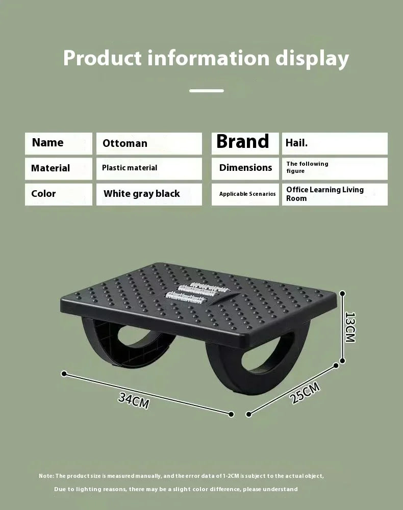 Portability Foot Rest Under Desk Footrest Ergonomic Foot Stool With Massage Rollers Foot Rest Foot Massage Footstool Shake