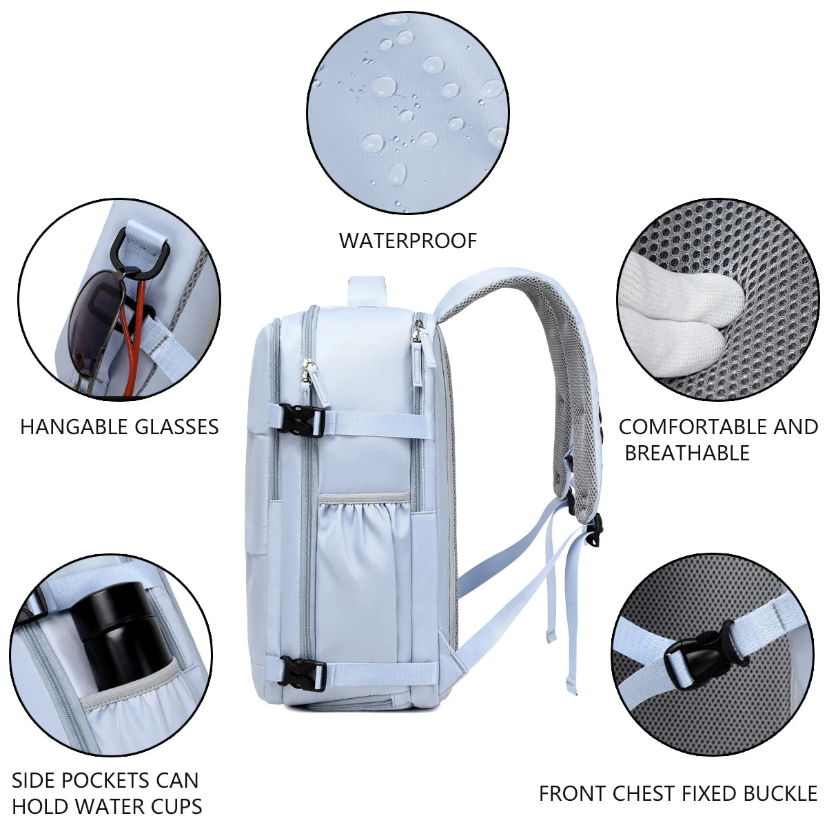 Travel backpack, can hold 15.6-inch laptop backpack, suitable for men and women with waterproof shoe compartment backpack