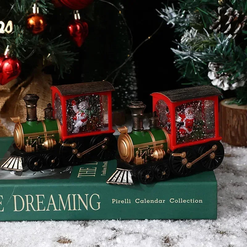 2026 Christmas Gift Christmas Crystal Ball Ornaments LED Lights Train Santa Claus Merry Christmas Decoration for Home Party Xmas