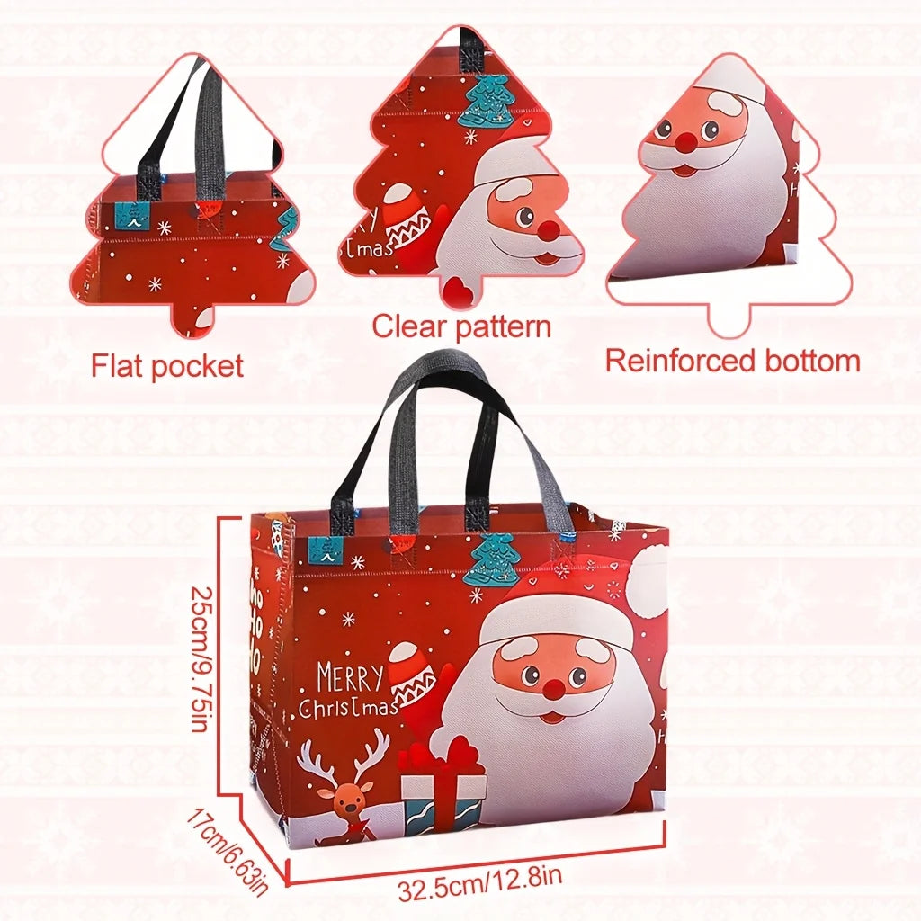 Large Christmas Gift Bags - Reusable Non-Woven Christmas Gift Bags with Handles for Holiday Xmas Party Gifts Wrapping Shopping