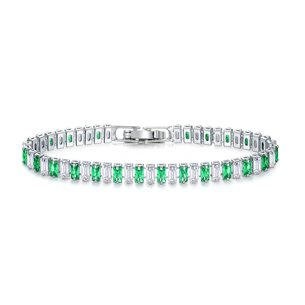 Rainbow Crystal Tennis Zircon Bracelets for Women Men Trendy Unisex Accessories Squares CZ Chain on Hand Classic Jewelry H167