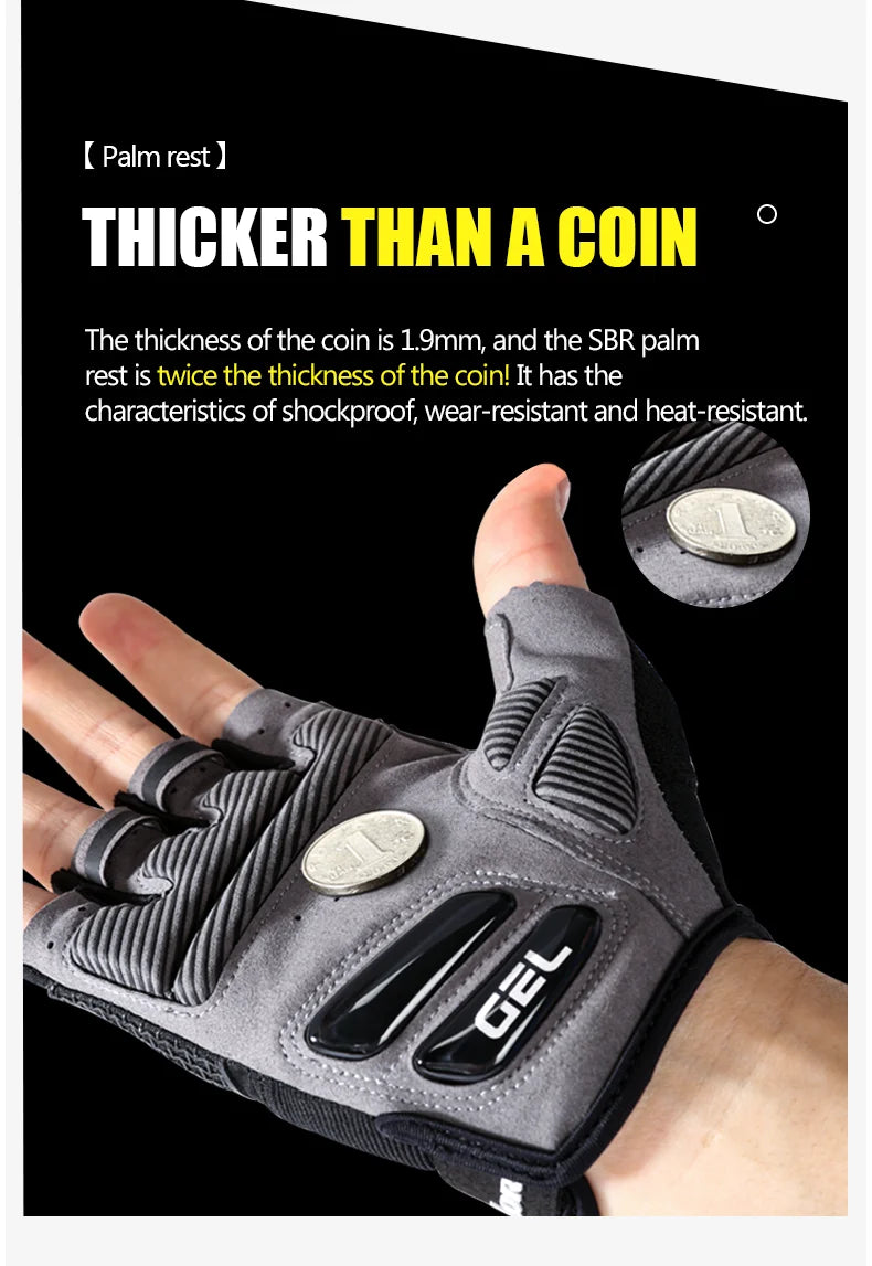 Half Finger Cycling Gloves Summer Bicycle Gloves Shock-absorption Breathable Mountain Bike MTB Gloves Cycling Accessories