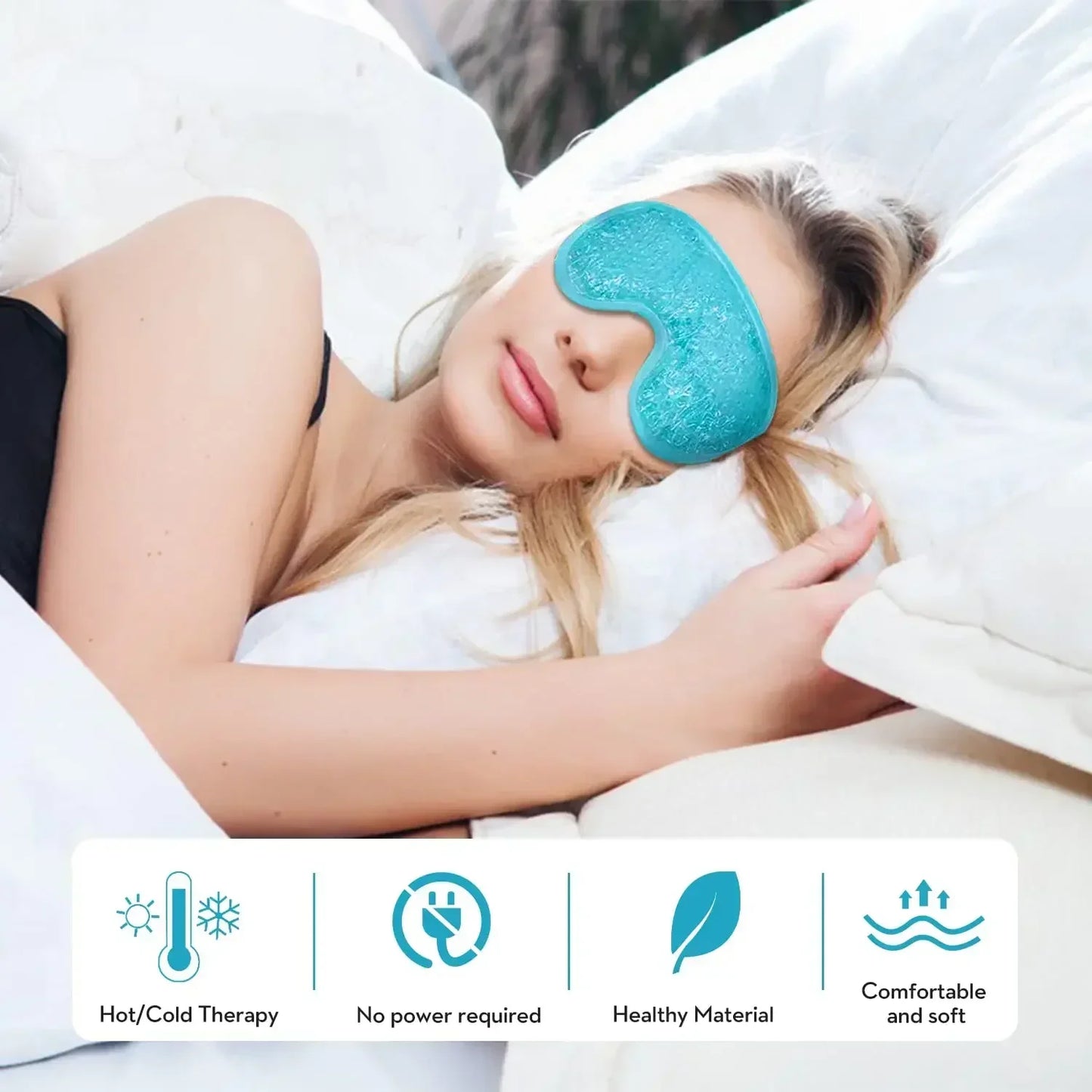 PVC Eye Mask Cooling Eye Mask Hot Cold Compress Gel Beads Eye Mask for Puffy Eyes Dark Circles Reduce Eyes Dry Sleep Eyes Mask