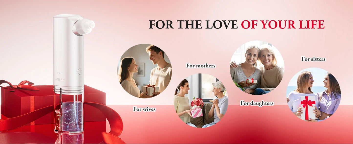 ANLAN Electric Water Vacuum Blackhead Remover Pore Cleaner Facial Hydro Cleanse Skincare Device for Whitehead And Acne Suction