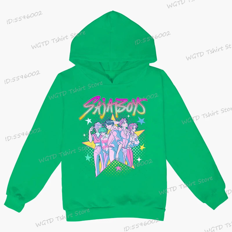 Children's Clothing KPop Demon Hunters Saja Boys Graphic Hoodies 2025 Movie Fashion Casual Hoodie Baby Girls Boys Clothes Gifts