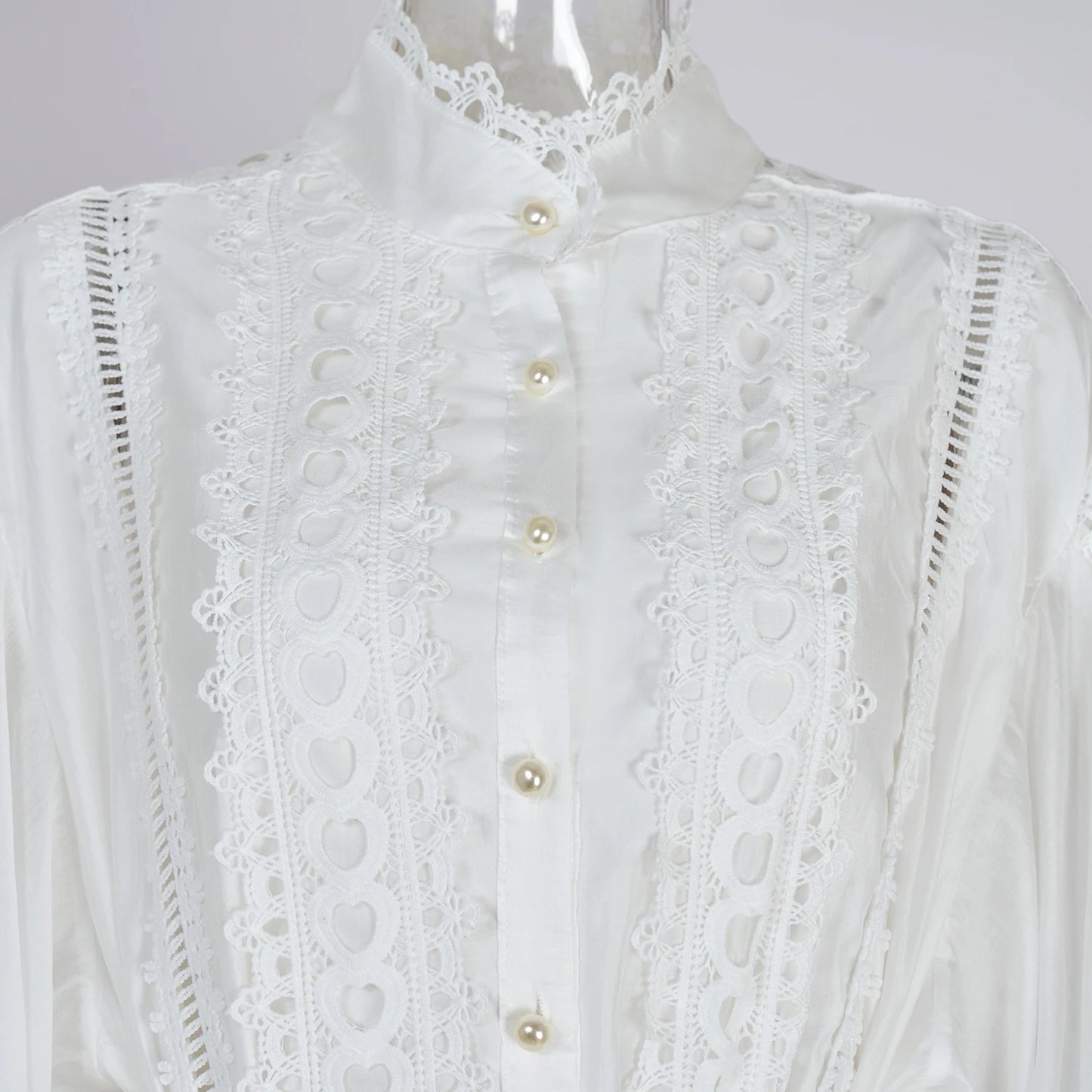 Elegant Embroidery Long Dress 2 Piece Set Women Summer Autumn Hollow Out Crochet Shirts Elastic Waist Long Maxi Skirt Suits