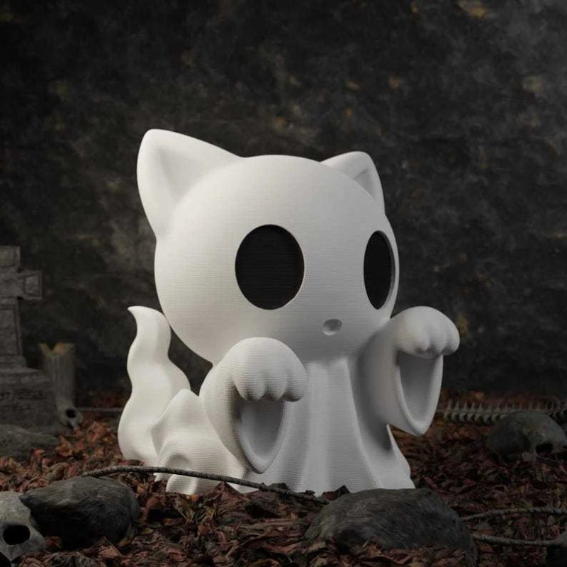 Mini Kitten Ghost Ornaments Halloween Feeling,Afraid of Cute Desktop Atmosphere Send Girlfriend Cat Gift Home Decoration Crafts