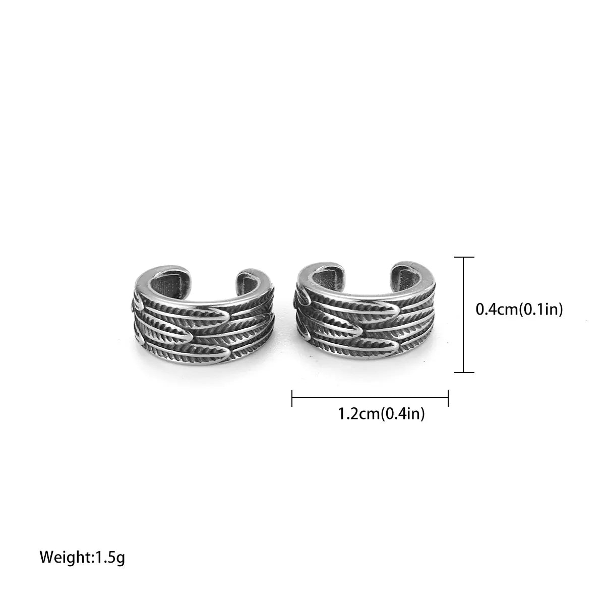 Creative Feather Design Tiny Clip Earring Women No Piercing Ear Cuff Stainless Steel Jewelry Girls Punk Hip Hop Earring Gift
