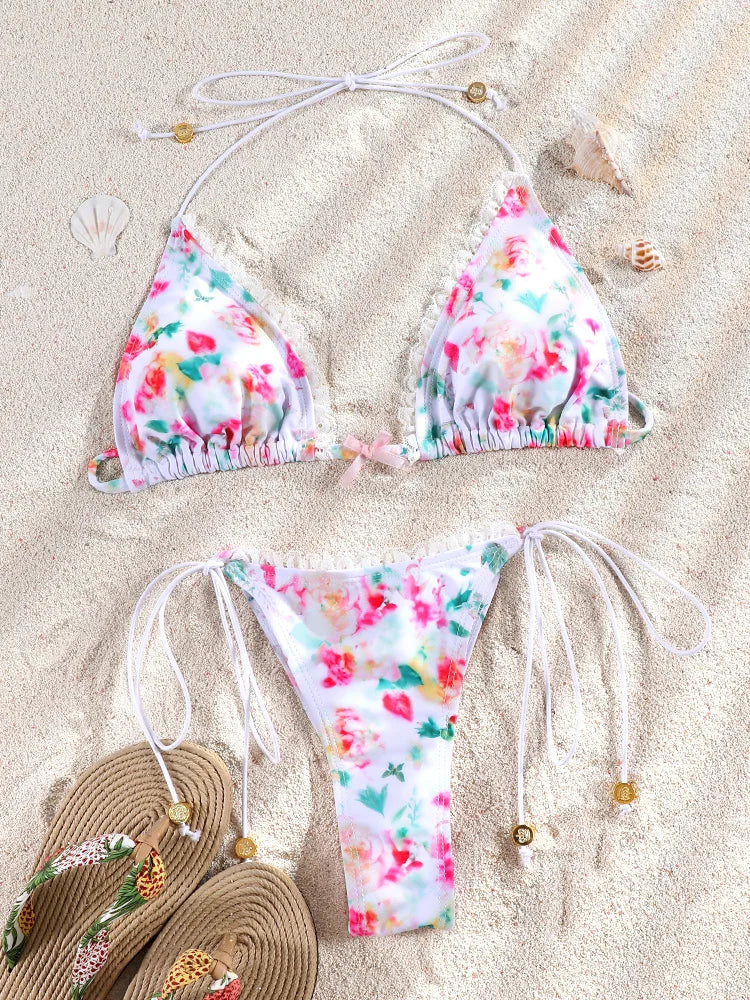 ZRTAK Micro Lace Bikinis 2025 Sexy Women Swimsuits Female Swimwear Push Up Bikini Set Bathing Suit Swimming Suits Beachwear