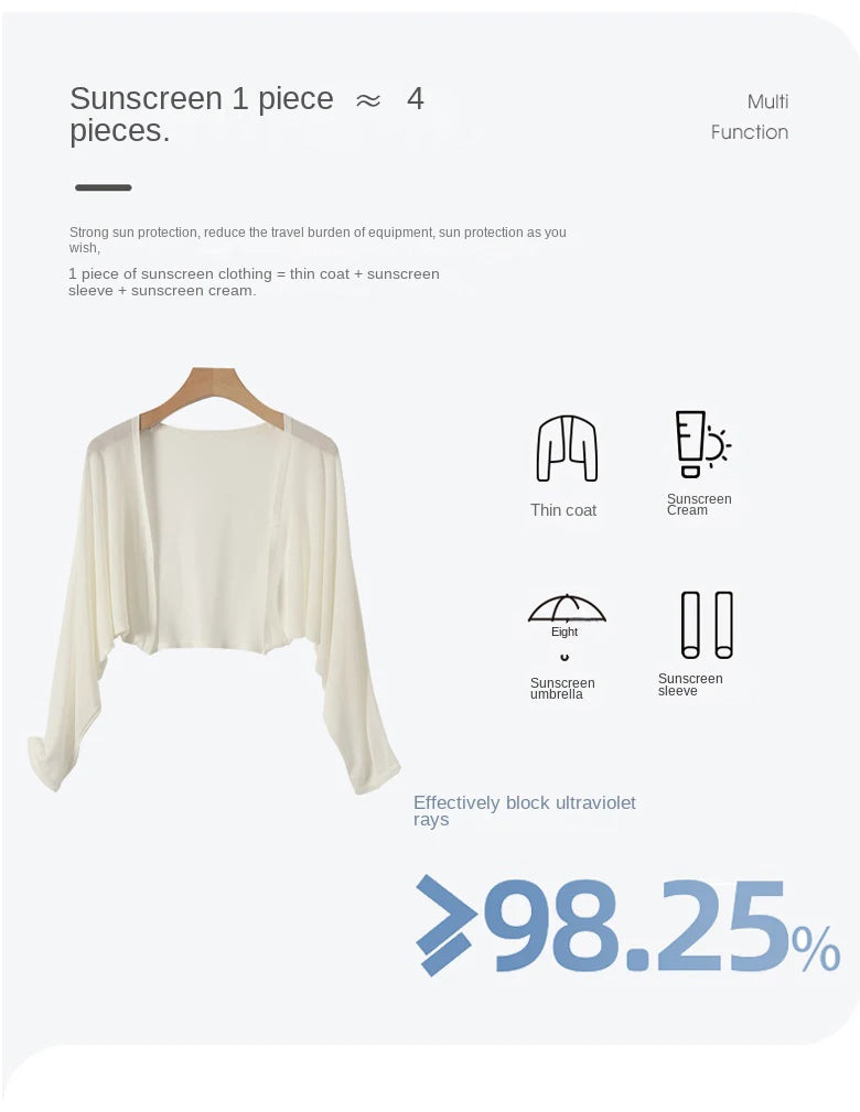 Ice Silk Sun Protection Cover Ups Women Long Sleeve Knitted Shawl Thin Summer Relax Cardigan Cape Outerwear Shirt Loose Freesize