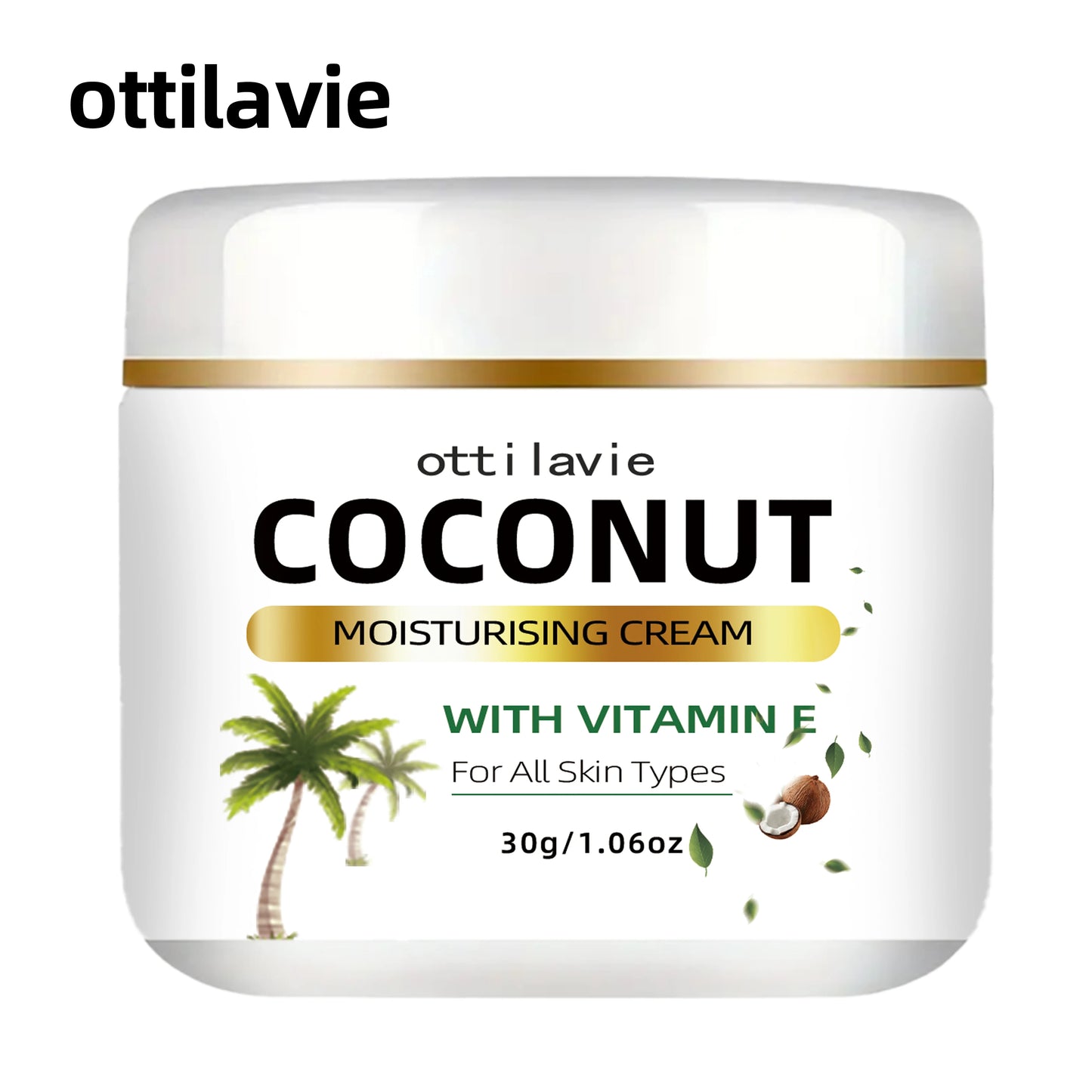 24-Hour Hydrating Coconut Cream with Vitamin E + Collagen | Hypoallergenic & All Skin Types | Nourishing Coconut Extract