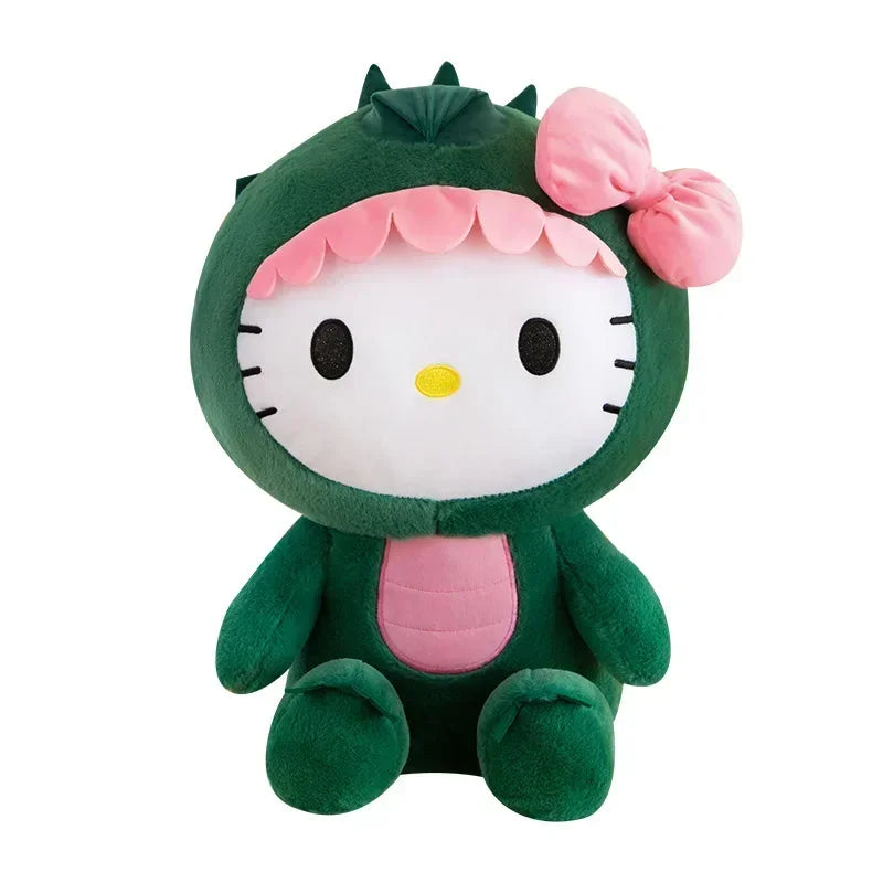 Sanrio Dinosaur Hello Kitty Plush Toy Kawaii Anime Kitty Plushie Pillow Cute 35/50/65cm/80cm Cartoon Stuffed Doll Christmas Gift