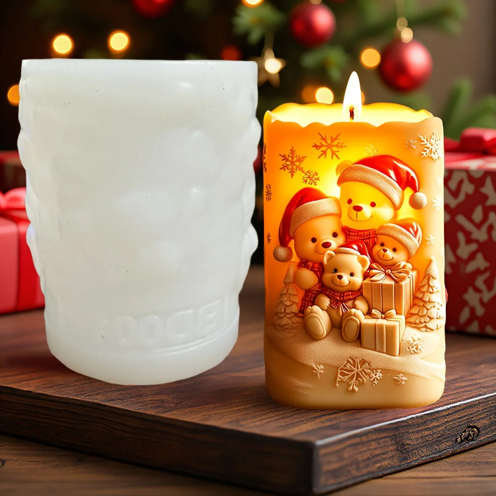 Love Owl Candle Silicone Mold Wear Christmas Hat Owl Resin Mold Christmas Heart Owl Gypsum Mould Craft Molds Christmas Gift
