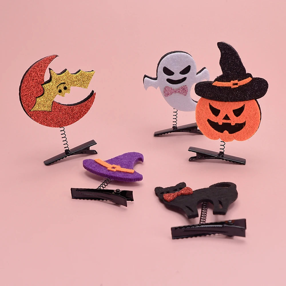 Halloween Girl Hair Clips Set  Ghost Witch Hat Pumpkin Barret  Accessories For Child Hairclip Cosplay Parties Hair Accessories