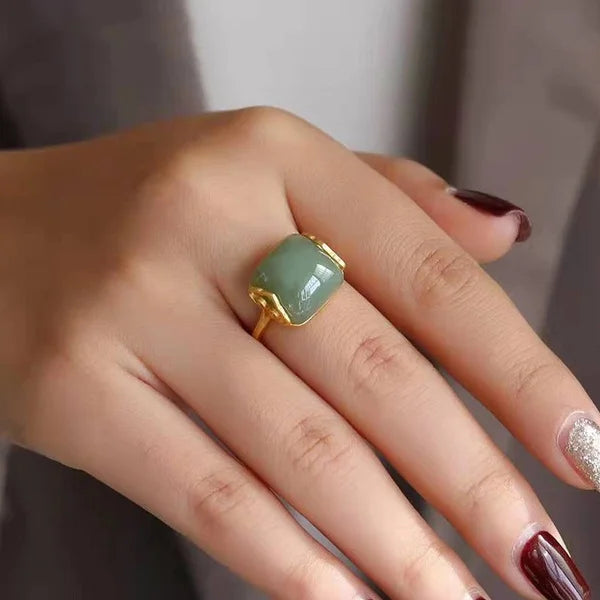 Natural Stone Rainbow Tourmaline Ring Fashion Retro Handmade Metal Wire Winding Beaded Open Adjustable Ring Female Charm Jewelry