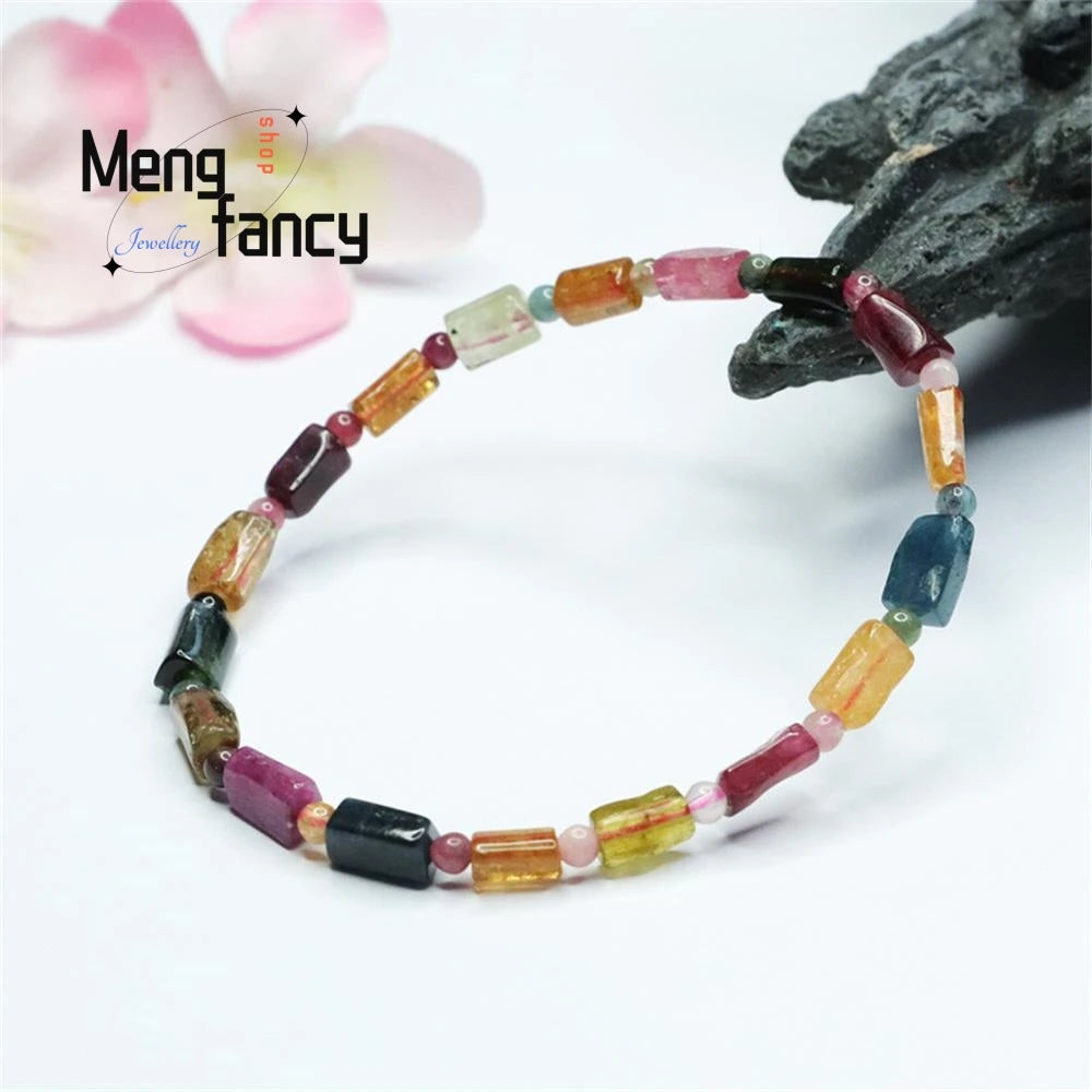Natural Tourmaline Exquisite Elegant Simple High-grade Bracelet Candy Colour Random Sexy Young Girls Popular Fashion Jewellery