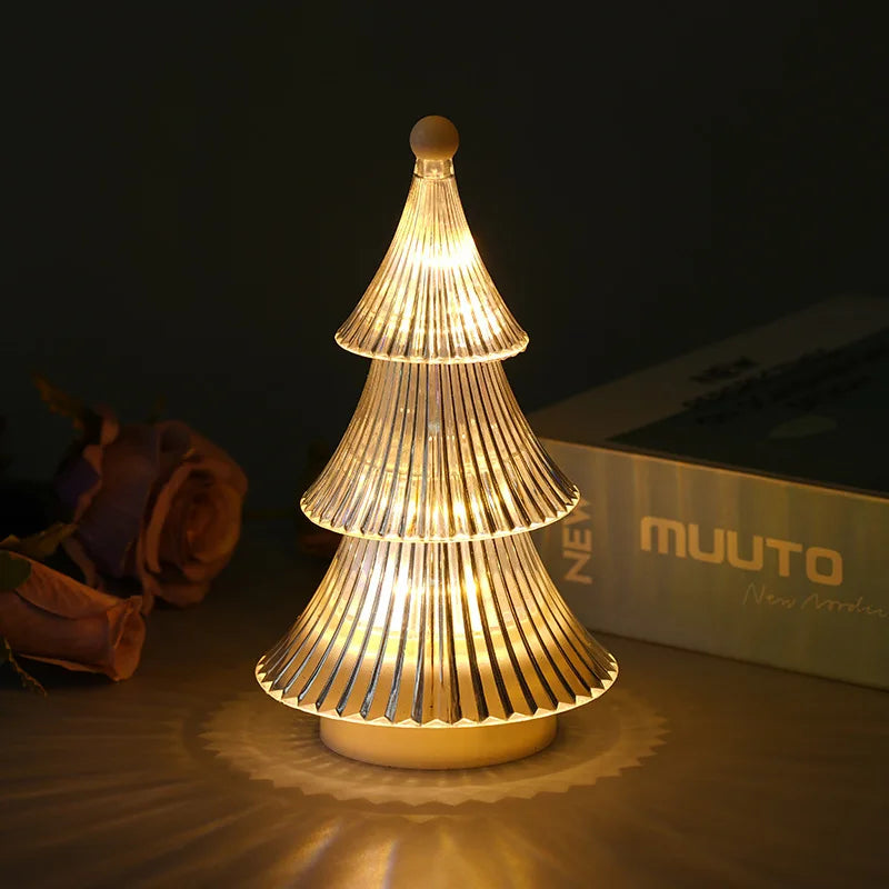 2/1pcs Christmas Decoration Ornaments Mini Luminous Crystal Christmas Tree High-end Desktop Ornaments Christmas Gift Lights