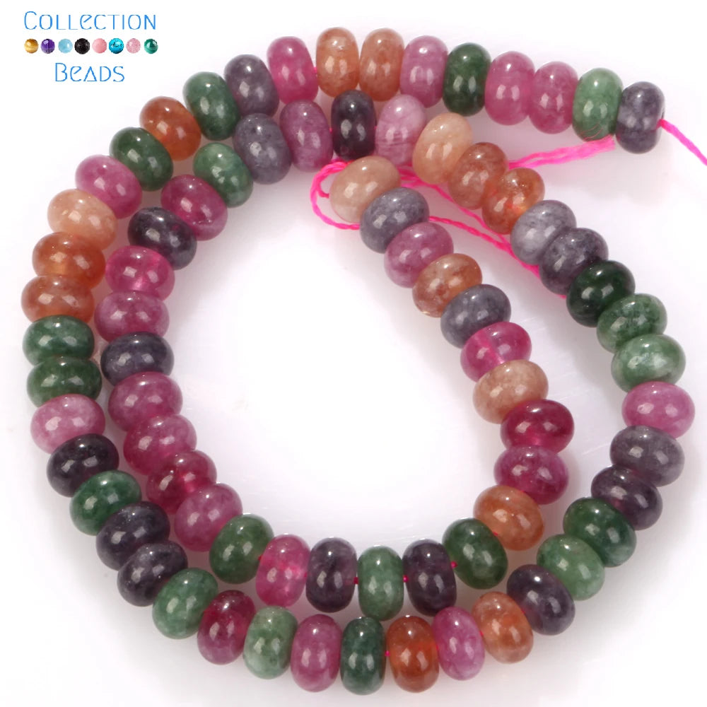 5x8mm Natural Stone Beads Aquamarine Amethyst Tourmaline Rondelle Loose Beads For Jewelry Making DIY Bracelets Accessories 15''