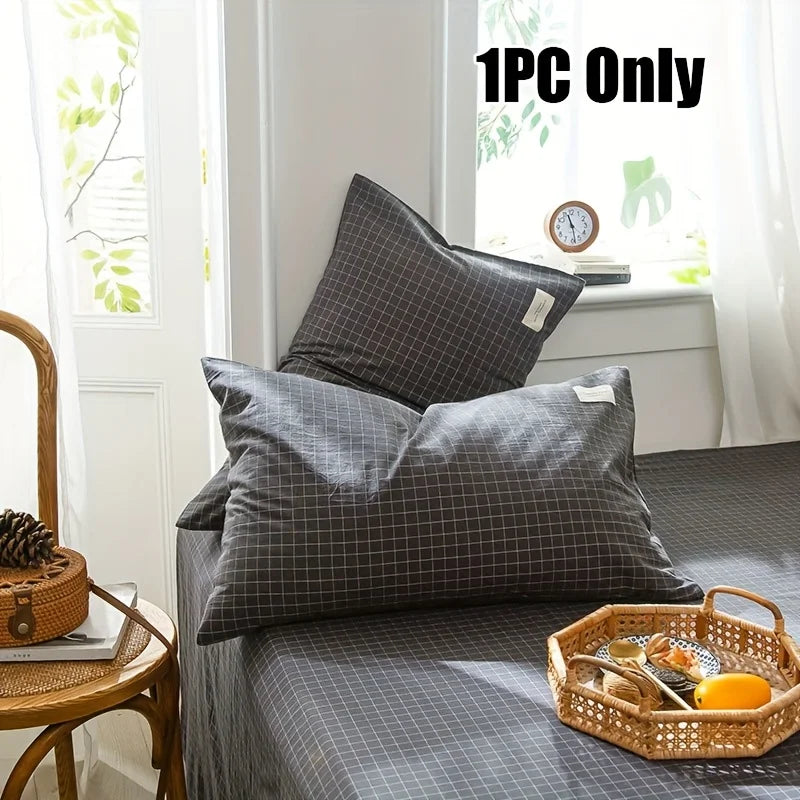 Christmas gift 1pc Luxurious 100% cotton Brushed Twill Weave Pillowcase, Envelope Closure, Soft Cozy Bed Pillow Cover, 48x74cm