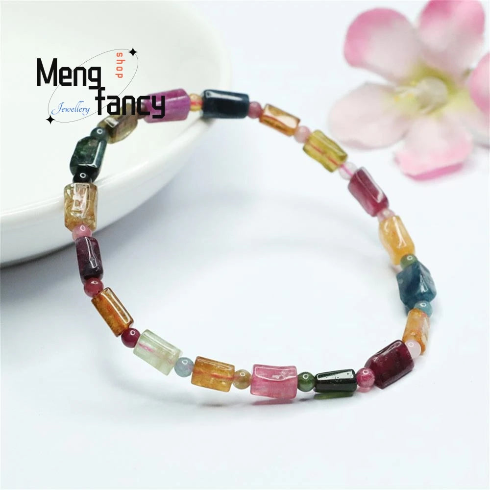 Natural Tourmaline Exquisite Elegant Simple High-grade Bracelet Candy Colour Random Sexy Young Girls Popular Fashion Jewellery