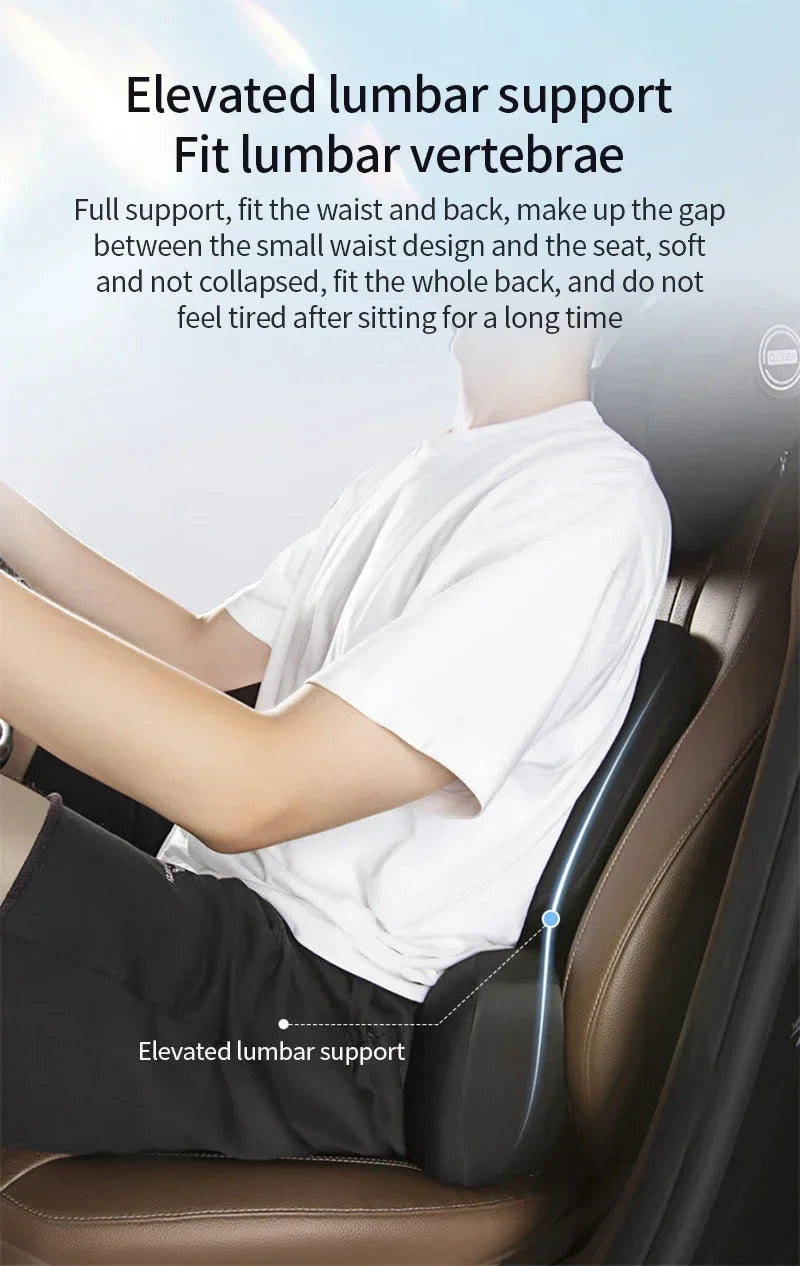 Update Car Lumbar Support Pillow Auto Neck Pillow Waist Support Removable Washable Backrest Universal Vehicle Cushion