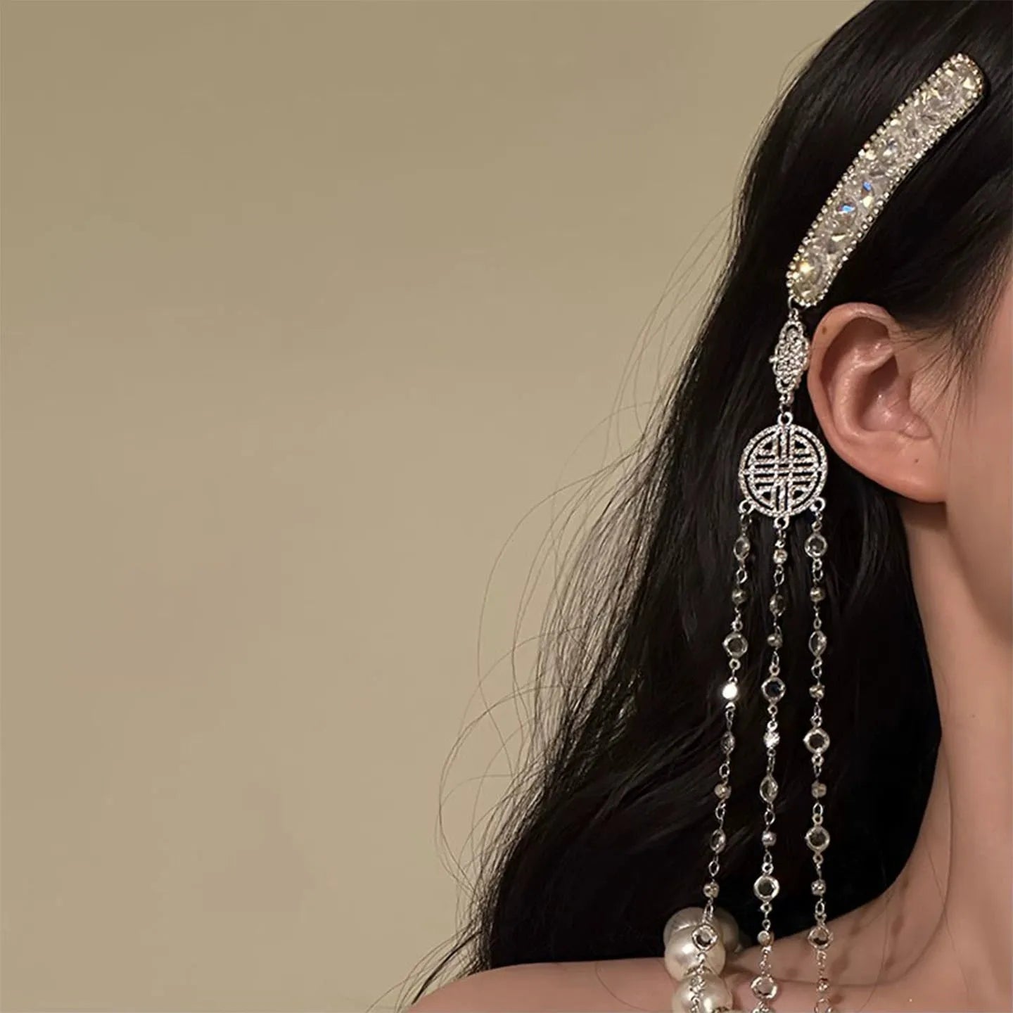 Y2K Style Metal Butterfly Hair Clip For Women Glitter Rhinestone Tassel Hair Clip Girls Trendy Exquisite Jewelry Hair Accessory