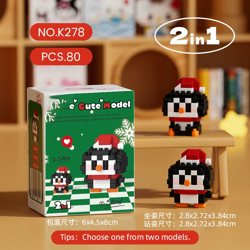 christmas train santa claus moc building blocks toys construction set for girls christmas tree decorations micro building blocks