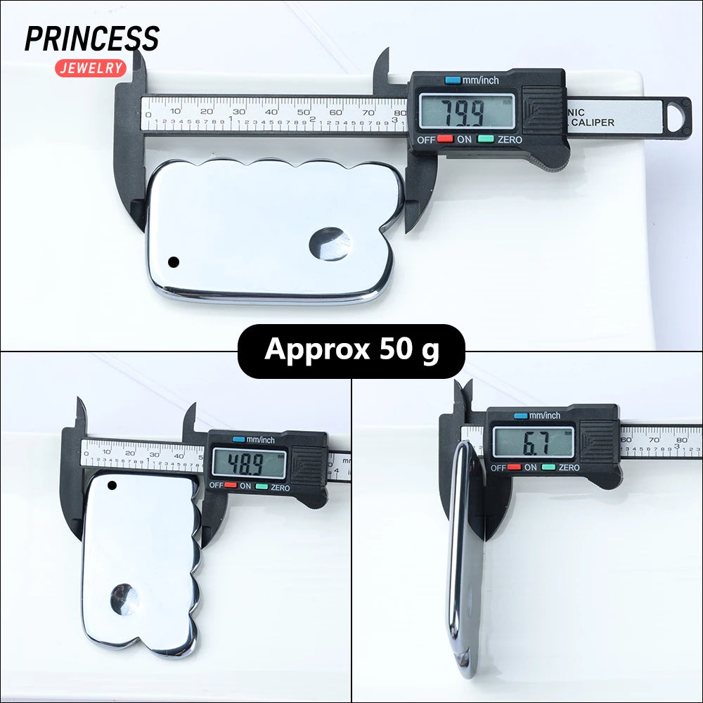 High Quality Terahertz Silver Color Scraping Board, Gua Sha Board for Facial Back Massage, Health Care Tools Gift for Parent