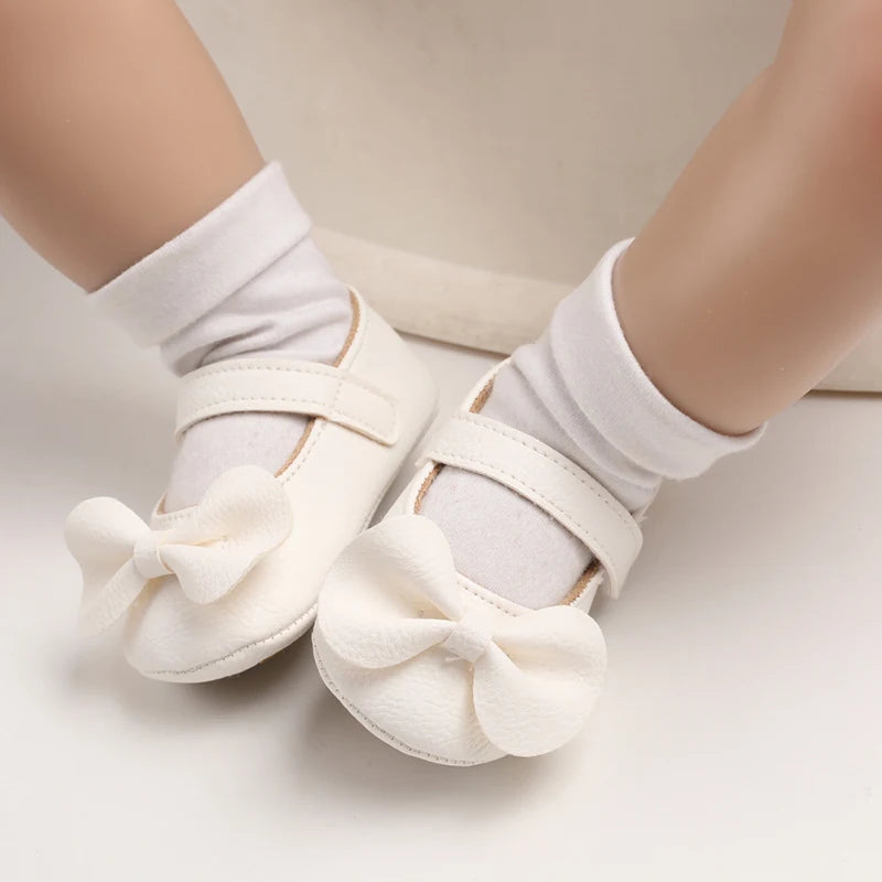 Cute Lace Baby Princess Shoes for Spring And Autumn 0-18M Infant Girls Anti-Slip Rubber Sole Bow Detail Anti-Slip Footwear