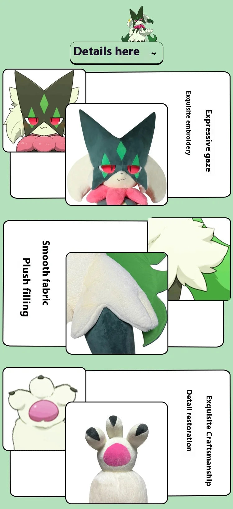 170cm Pokemon Crystal Velvet Version Meowscarada Plush Doll Throw Pillow Room Ded Decor Anime Peripheral Birthday Christmas Gift