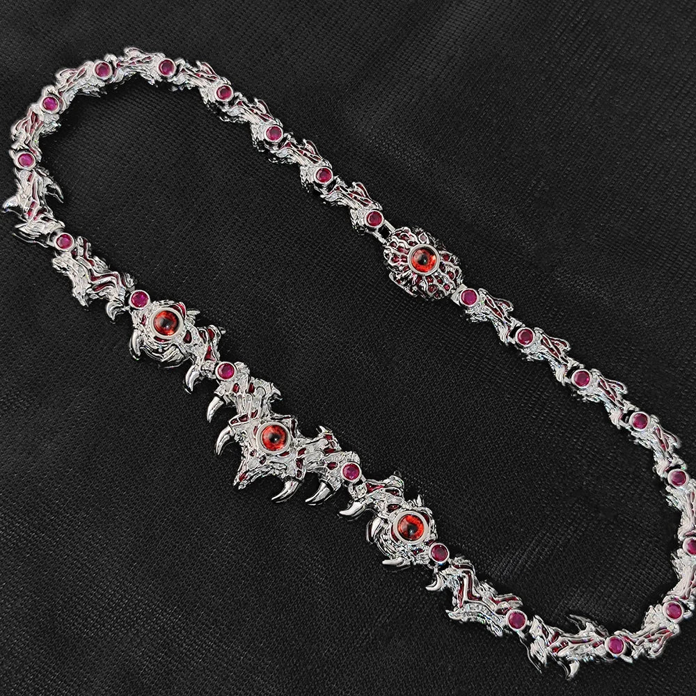 Hip Hop Jewelry New Fashion Jewelry Evil Eye Necklace Luxury Red CZ High Quality Men Women Eye Necklace Drop shipping  ﻿