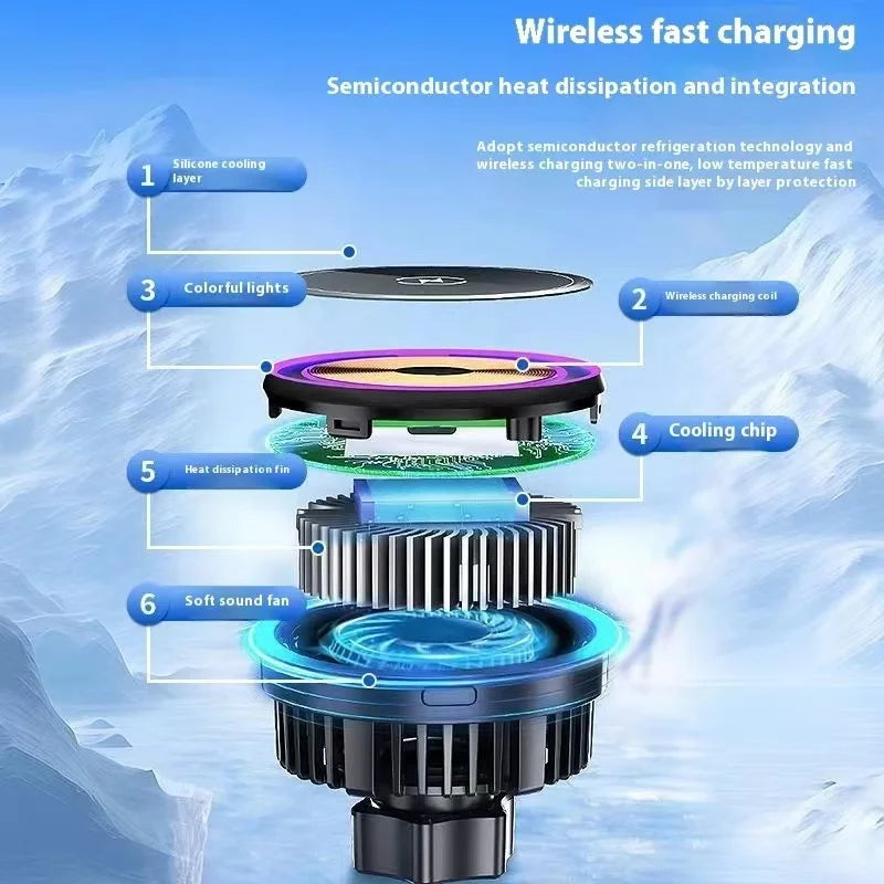 Magnet Cooler Wireless Charging Radiator Phone Radiator Cooler Magsafe Cooling Base Magnetic Cooler Rechargeable For iPhone