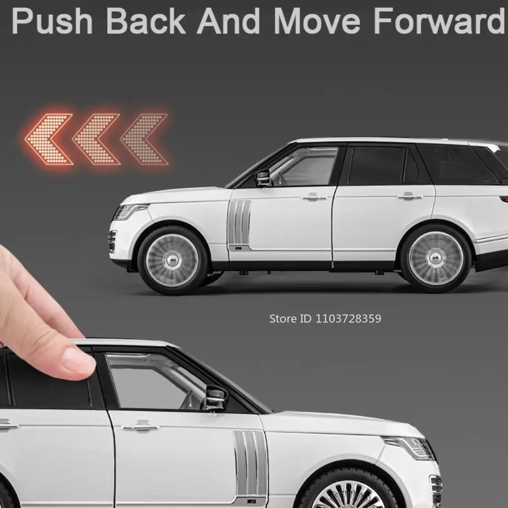 1:18 RS7 Range Rover Alloy Car Model Diecast Toy Sound Light 6 Doors Opened Shock Absorption Miniature Vehice Kid Christmas Gift