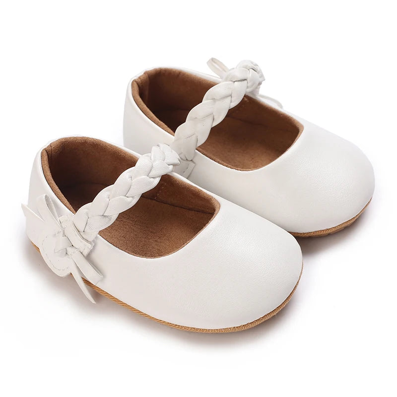 Cute Lace Baby Princess Shoes for Spring And Autumn 0-18M Infant Girls Anti-Slip Rubber Sole Bow Detail Anti-Slip Footwear